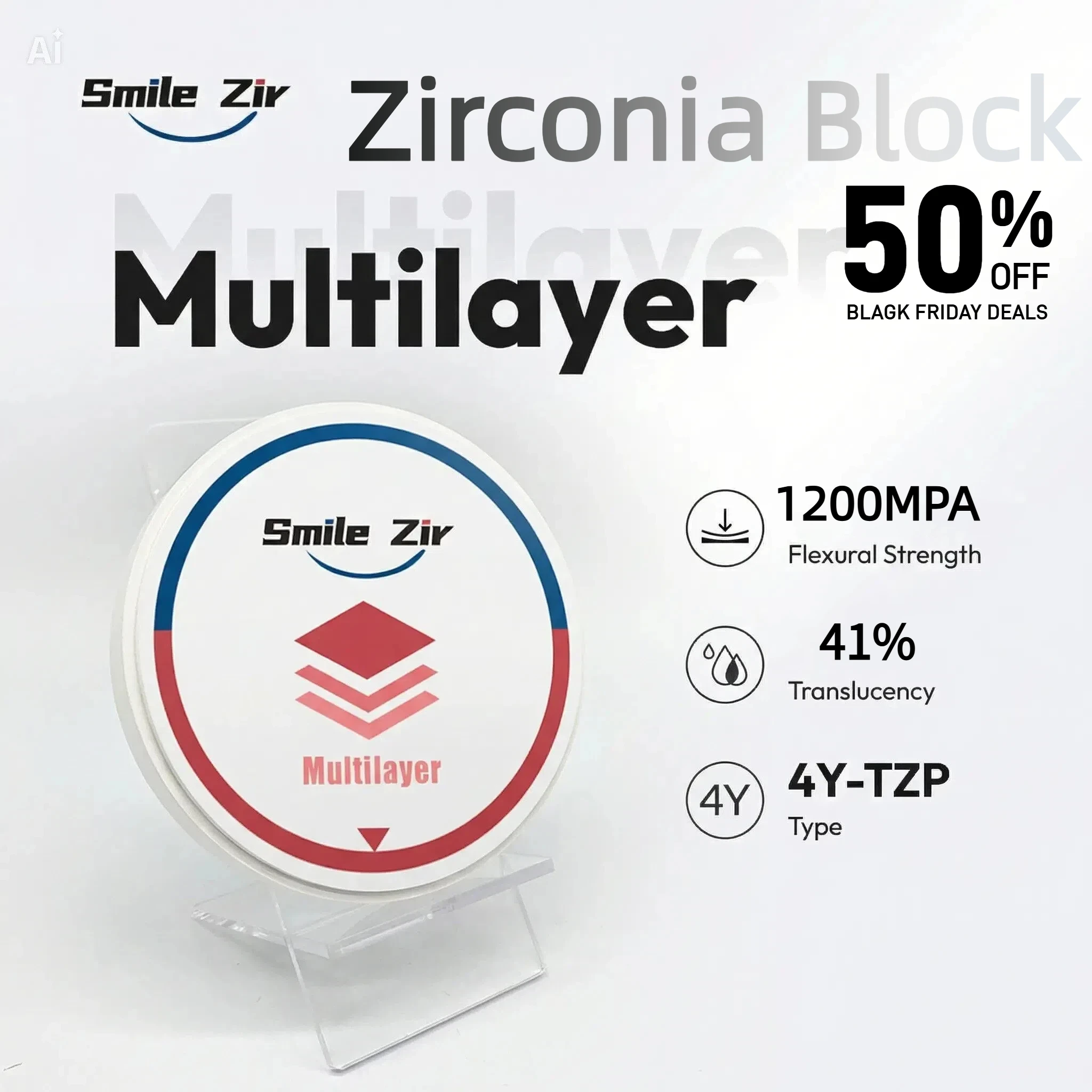 50%OFF 98/95/AG Multilayer Zirconia Disc 1200MPA Dental Lab CADCAM ST ML Vita Color Zirconia Blocks For Dental Crown Restoration
50%OFF 98/95/AG Multilayer Zirconia Disc 1200MPA Dental Lab CADCAM ST ML Vita Color Zirconia Blocks For Dental Crown Restoration