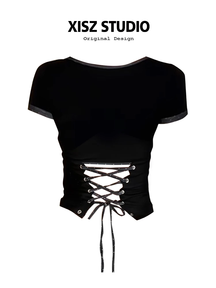 Women's Black Y2k T-shirt Harajuku Short Sleeve Backless Tee Top Fashion Vintage Aesthetic Hollow Out T-shirts 2000s Emo Clothes
Women's Black Y2k T-shirt Harajuku Short Sleeve Backless Tee Top Fashion Vintage Aesthetic Hollow Out T-shirts 2000s Emo Clothes