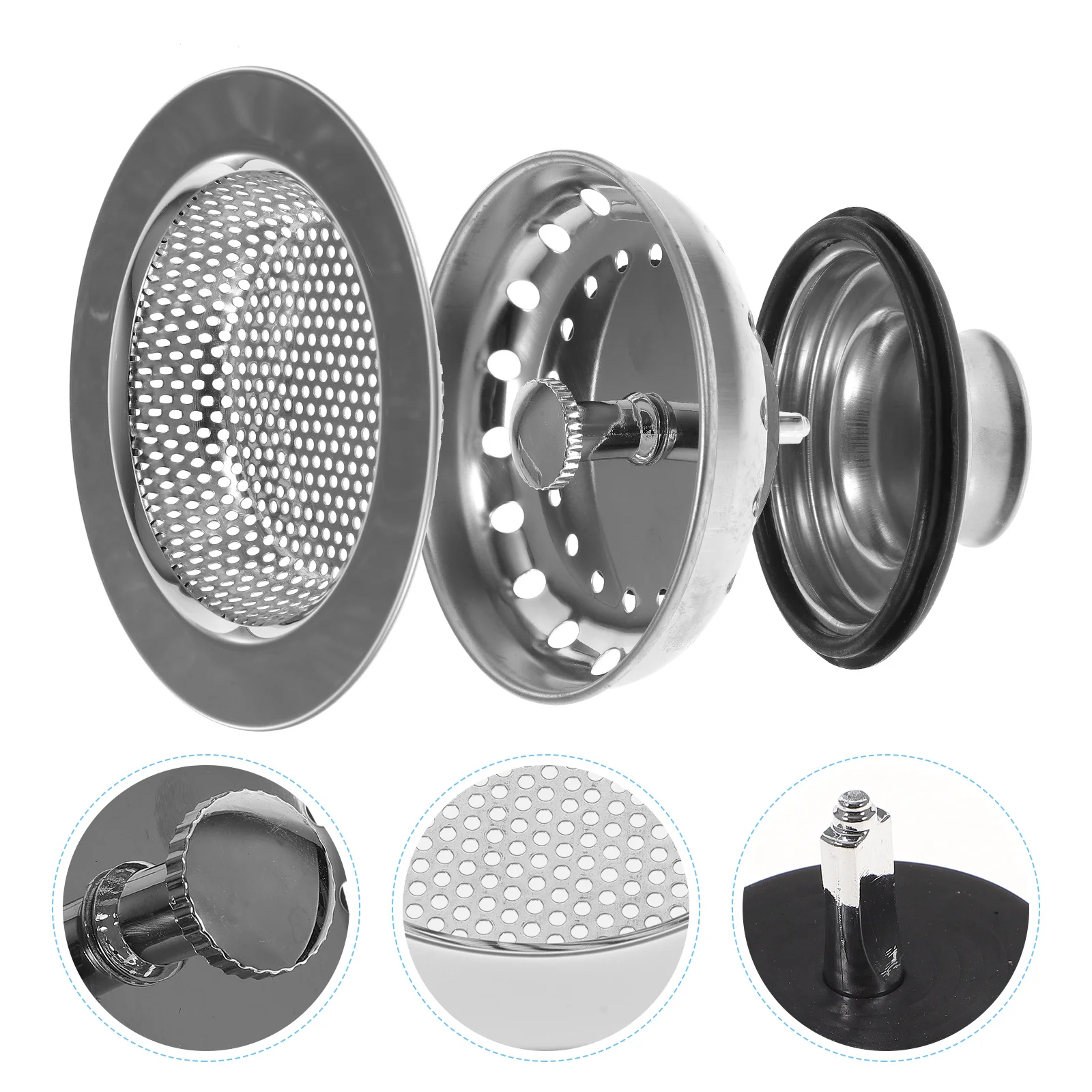 1 Set Stainless Steel Sink Strainer For Kitchen Sink Drain Basket Black Coated Fine Mesh Filter High Seal Rubber Bottom Anti
1 Set Stainless Steel Sink Strainer For Kitchen Sink Drain Basket Black Coated Fine Mesh Filter High Seal Rubber Bottom Anti