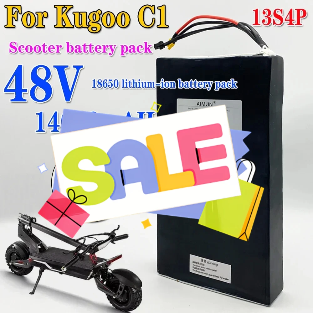 Original Kugoo C1/C1 Plus /ES3 Scooter Lithium ion Battery Pack with BMS 13S4P 48V Scooter Battery 14000mAh 14Ah
Original Kugoo C1/C1 Plus /ES3 Scooter Lithium ion Battery Pack with BMS 13S4P 48V Scooter Battery 14000mAh 14Ah