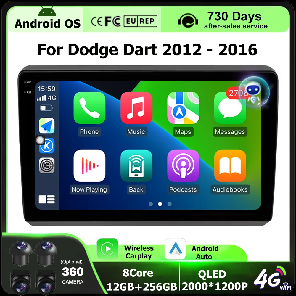 Wireless Carplay For Dodge Dart 2012 - 2016 Android 16 Auto Car Radio Multimedia Video Player GPS Navigation Stereo BT DSP WIFI
Wireless Carplay For Dodge Dart 2012 - 2016 Android 16 Auto Car Radio Multimedia Video Player GPS Navigation Stereo BT DSP WIFI