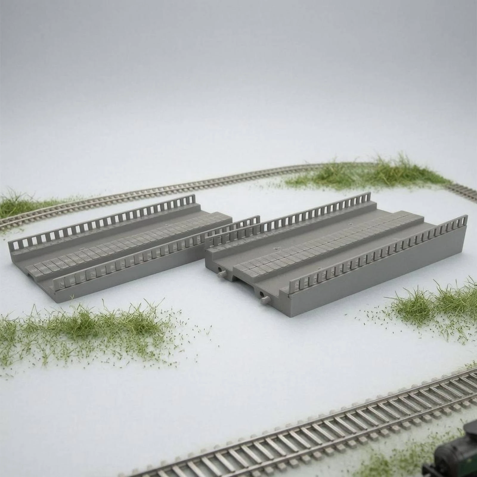 2 Pieces Railway Bridge Ramp Section Stepped End Elevated Track Ramp Model Train Bridge Guard Rails Plank Detail
2 Pieces Railway Bridge Ramp Section Stepped End Elevated Track Ramp Model Train Bridge Guard Rails Plank Detail