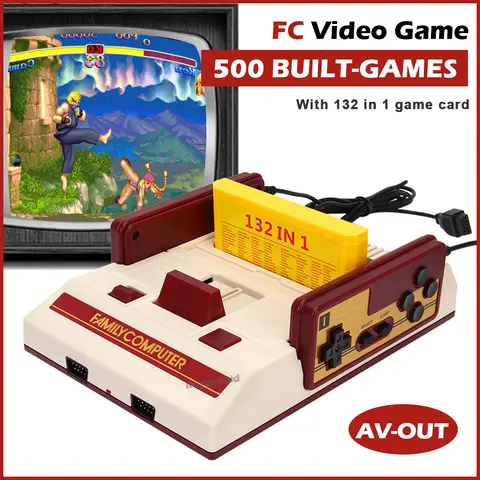 8Bit Video Oyun Konsolu Dahili 500 Klasik Oyun Aile Bilgisayarı TV Oyun Konsolu FC Retro Oyun Için Destek Oyun Kartuşu