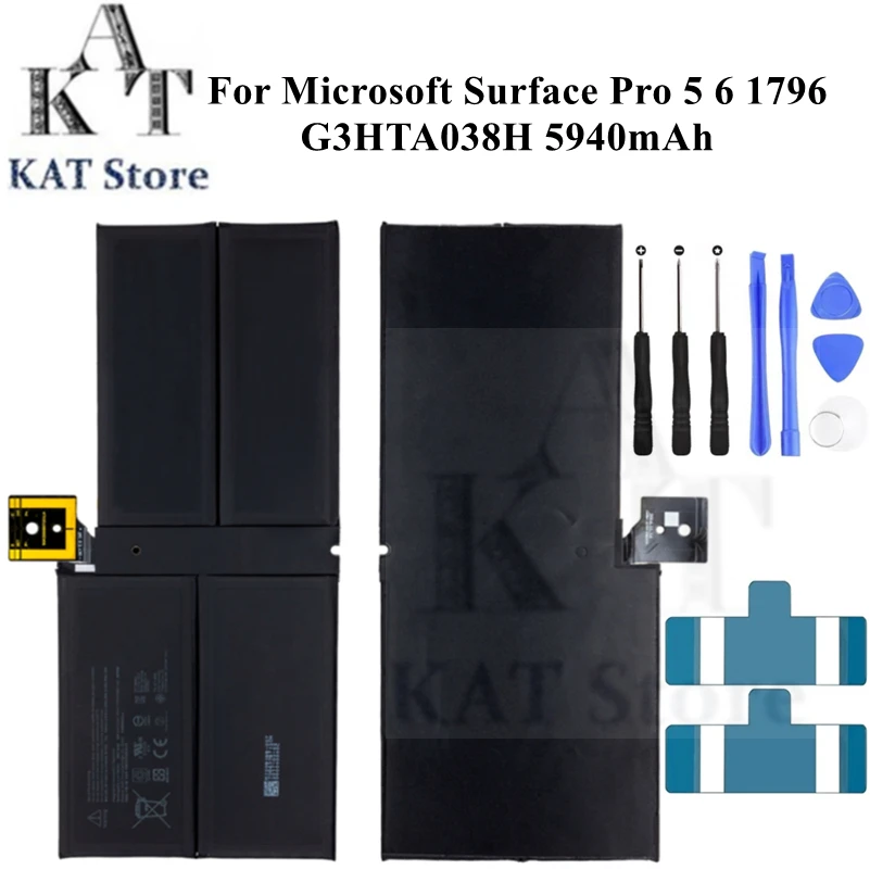 G3HTA038H 5940mAh Tablet Battery For Microsoft Surface Pro 5 2017 Pro 6 2018 1796 Batteria Spare Part Replacement
G3HTA038H 5940mAh Tablet Battery For Microsoft Surface Pro 5 2017 Pro 6 2018 1796 Batteria Spare Part Replacement