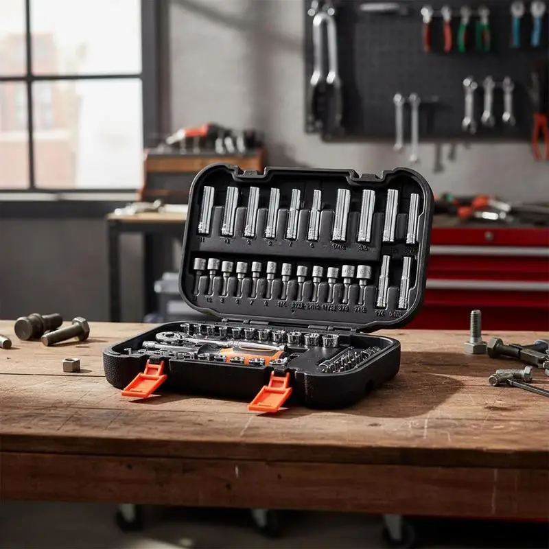Free Shipping-Ratchet Wrench Kit 1/4 inch Drive For Automotive Maintenance Garage Workshop Home DIY, 70 Pieces SAE Metric Socket
Free Shipping-Ratchet Wrench Kit 1/4 inch Drive For Automotive Maintenance Garage Workshop Home DIY, 70 Pieces SAE Metric Socket