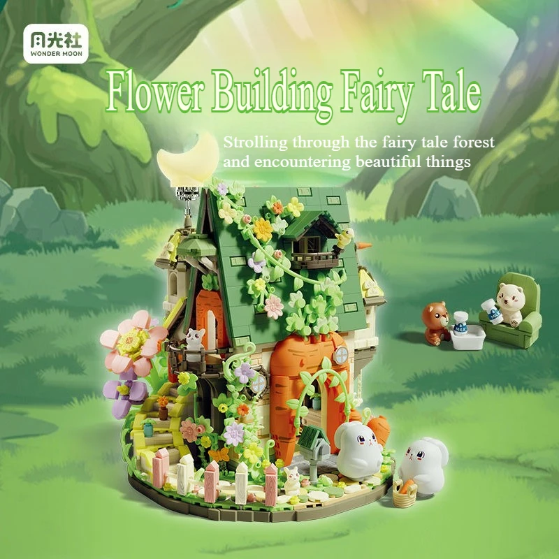 WONDER MOON Fairy Tale Cartoon Flower Rabbit House Small Particles Building Block Assembly Model Girl Birthday Anniversary Gift
WONDER MOON Fairy Tale Cartoon Flower Rabbit House Small Particles Building Block Assembly Model Girl Birthday Anniversary Gift