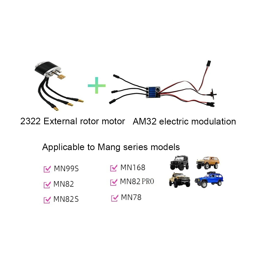 Бесщеточный двигатель AM32 45A для RC MN78 MN99S MN168 ESC 2322 2600KV Outrunner Motor для 1/12 RC Car Monster MN RC Car Power Kit
Бесщеточный двигатель AM32 45A для RC MN78 MN99S MN168 ESC 2322 2600KV Outrunner Motor для 1/12 RC Car Monster MN RC Car Power Kit