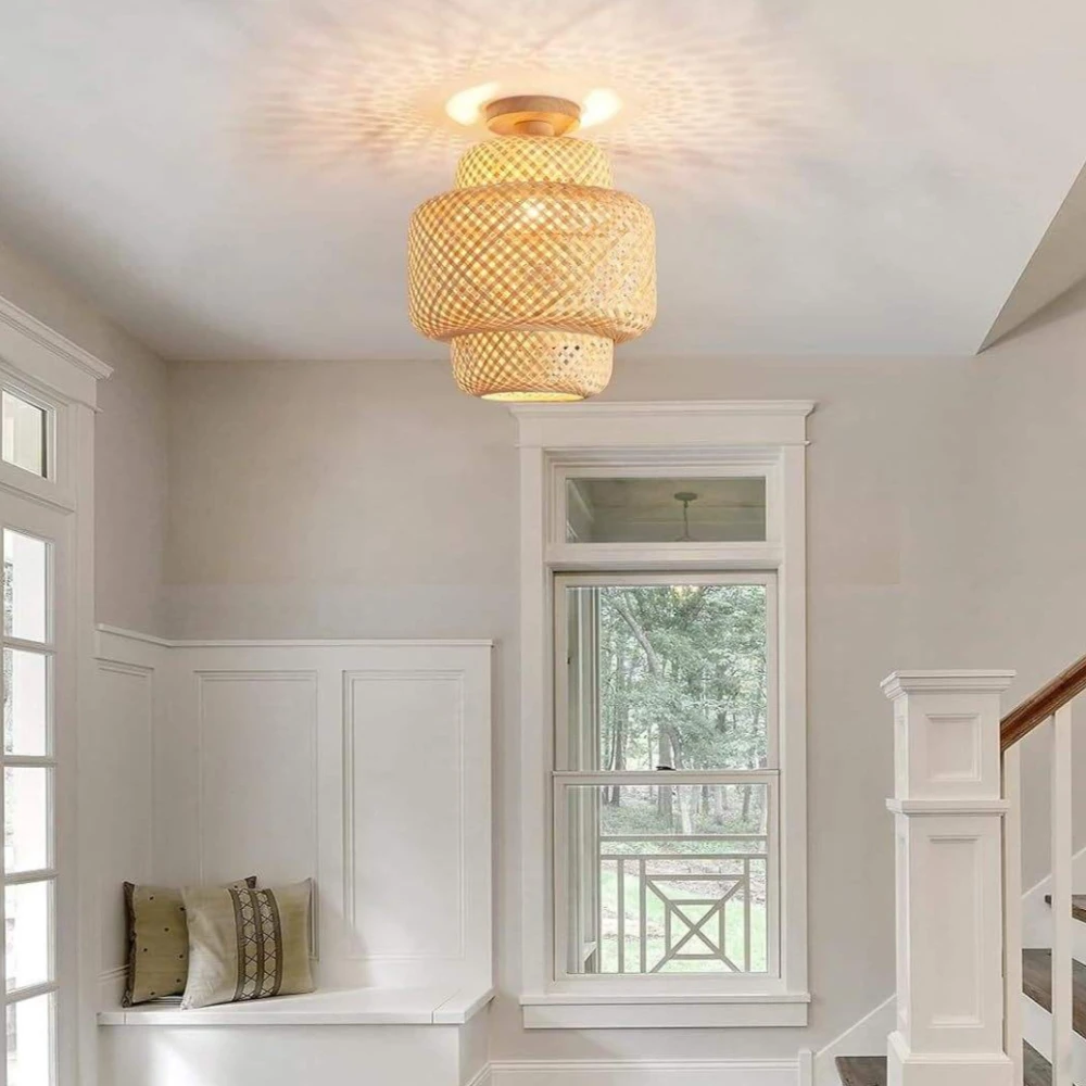 JOYINLED Japanese Style Bamboo Ceiling Lamp 30CM Ceiling Light Handmade Light Fixture E27 for Dining Living Room Home Decor
JOYINLED Japanese Style Bamboo Ceiling Lamp 30CM Ceiling Light Handmade Light Fixture E27 for Dining Living Room Home Decor
