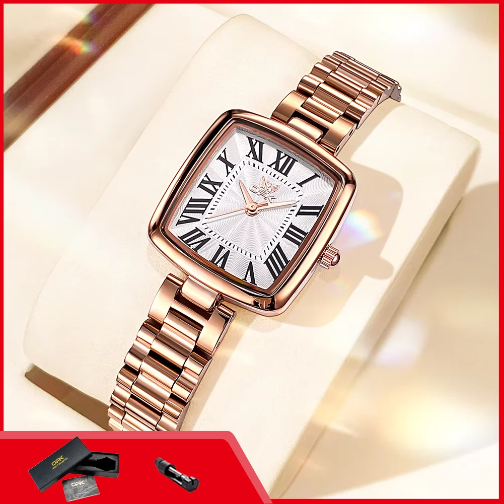 OPK 8179 Women's Quartz Wristwatches Fashion Square Dial Retro Roman Scale Original Watches for Woman Elegant Ladies Dress Watch
OPK 8179 Women's Quartz Wristwatches Fashion Square Dial Retro Roman Scale Original Watches for Woman Elegant Ladies Dress Watch