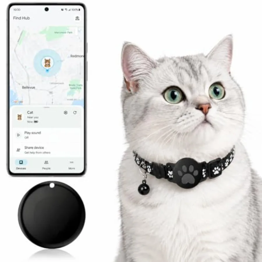 Pet Tracker, GPS Collar for Cats Android Only Smart tag, Waterproof Compatible with Google Find My, No Monthly Fee, Smart Colla
Pet Tracker, GPS Collar for Cats Android Only Smart tag, Waterproof Compatible with Google Find My, No Monthly Fee, Smart Colla
