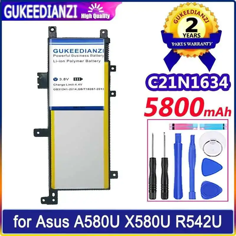 Аккумулятор для ноутбука C21N1634 5800 мАч стабильный для Asus A580U X580U X580B A542U R542U R542UR X542U V587U FL5900L FL8000U
Аккумулятор для ноутбука C21N1634 5800 мАч стабильный для Asus A580U X580U X580B A542U R542U R542UR X542U V587U FL5900L FL8000U