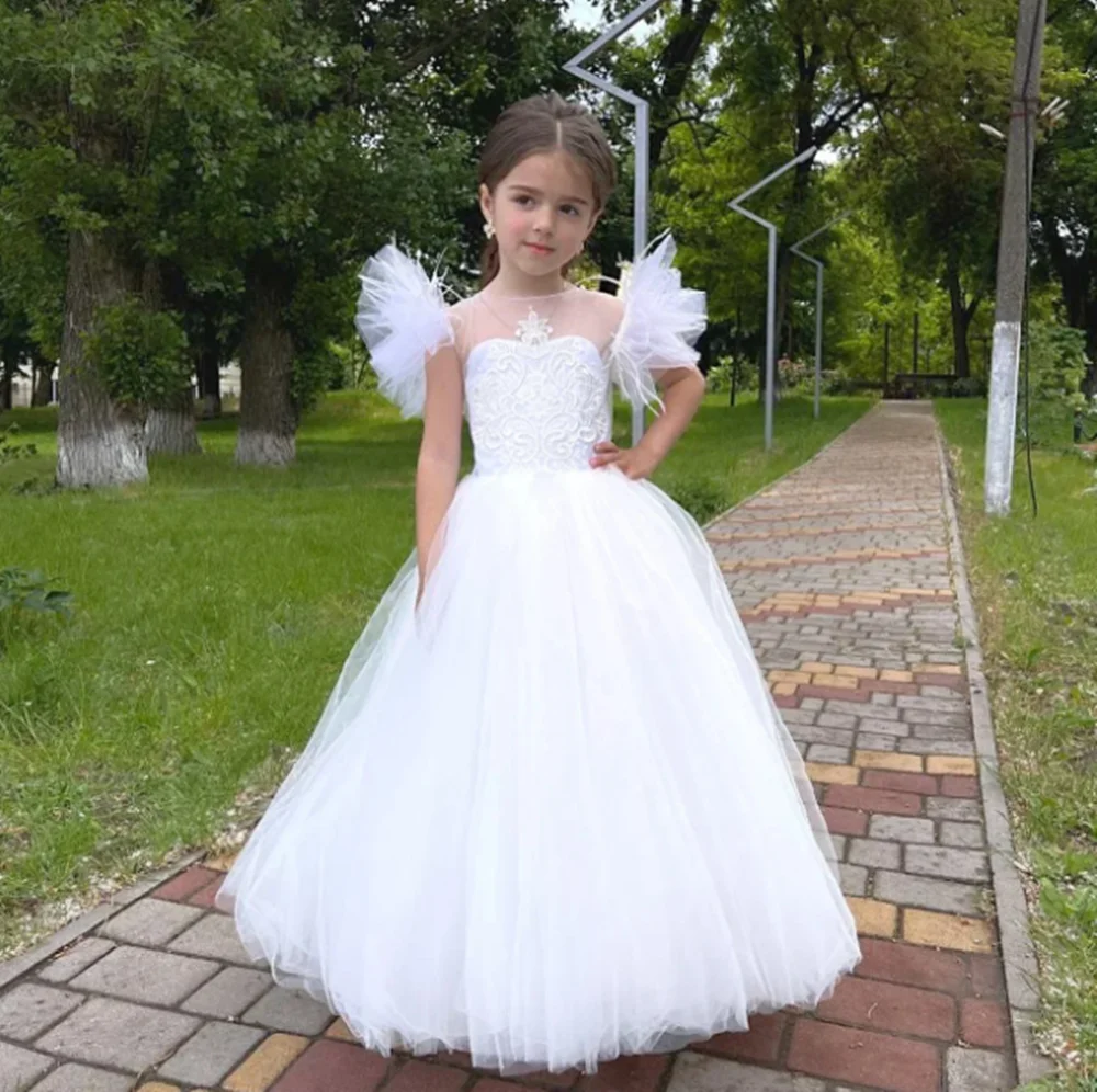 Customized Pure White Flower Girl Dresses For Wedding Tulle Appliques Elegant Princess Formal Prom Graduation Bridesmaide Gown
Customized Pure White Flower Girl Dresses For Wedding Tulle Appliques Elegant Princess Formal Prom Graduation Bridesmaide Gown