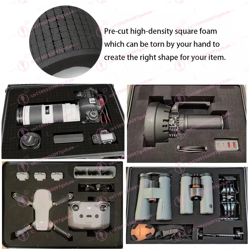 Multifunctional PP Hard Shell Case Snap Lock Pre-cut Foam Shockproof Lightweight For Precision Instruments Hardware Tools