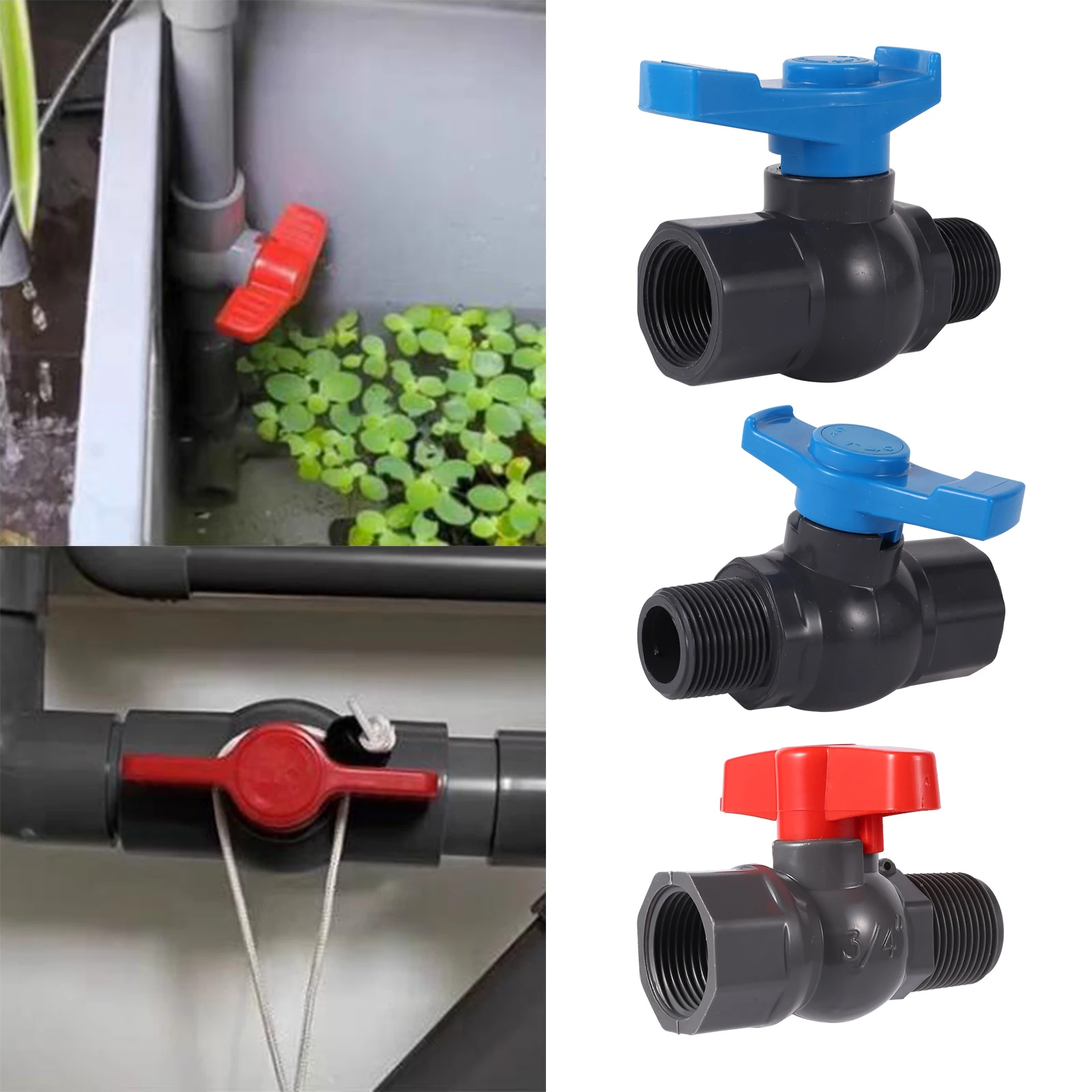 PVC Ball Valve 3/4" 1" Female Thread Male Thread Valve Switch Garden Irrigation Water Pipe Joint Internal to External Thread 1Pc
PVC Ball Valve 3/4" 1" Female Thread Male Thread Valve Switch Garden Irrigation Water Pipe Joint Internal to External Thread 1Pc