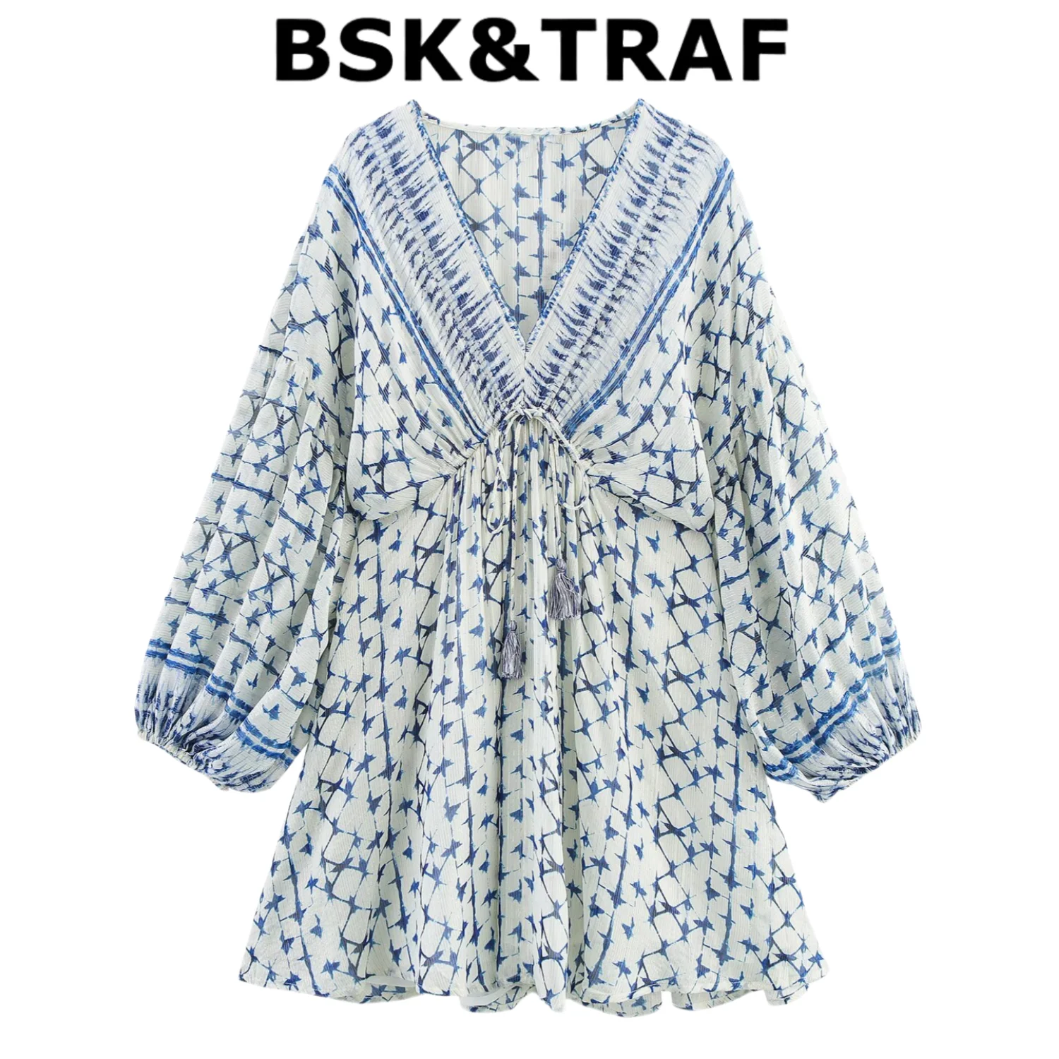 BSK&TRAF2025 Summer New Products Women's Retro Commuter Metallic Line Printed Long Sleeve V-Neck Dress 1821/023
BSK&TRAF2025 Summer New Products Women's Retro Commuter Metallic Line Printed Long Sleeve V-Neck Dress 1821/023