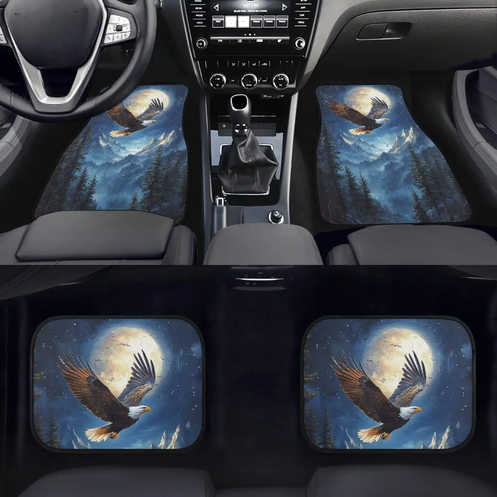Bald Eagle And Moon Scene Car Floor Mats 4 Piece All Season Non Slip Rubber Backed Interior Carpet Set
Bald Eagle And Moon Scene Car Floor Mats 4 Piece All Season Non Slip Rubber Backed Interior Carpet Set