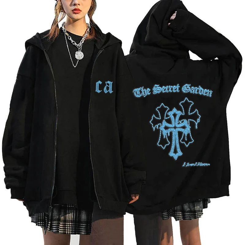 Y2K Zip Up Hoodie for Men Cross Print Loose Long Sleeve Pullover Women Retro Harajuku Sweatshirts Oversized Goth Hip Hop Jacket
Y2K Zip Up Hoodie for Men Cross Print Loose Long Sleeve Pullover Women Retro Harajuku Sweatshirts Oversized Goth Hip Hop Jacket
