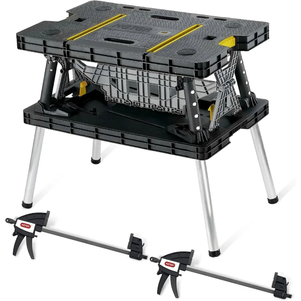 Heavy-Duty Folding Workbench with 1,000 Pound Capacity - Foldable Work Table Outdoor Workshop 12 Inch Adjustable Clamps
Heavy-Duty Folding Workbench with 1,000 Pound Capacity - Foldable Work Table Outdoor Workshop 12 Inch Adjustable Clamps