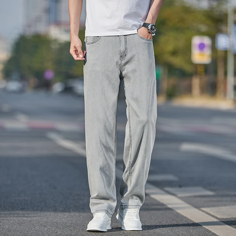2025 Summer Men's Lyocell Lightweight Loose Straight Leg Gray Fit Jeans Versatile Business Casual Office Ready Comfort
2025 Summer Men's Lyocell Lightweight Loose Straight Leg Gray Fit Jeans Versatile Business Casual Office Ready Comfort