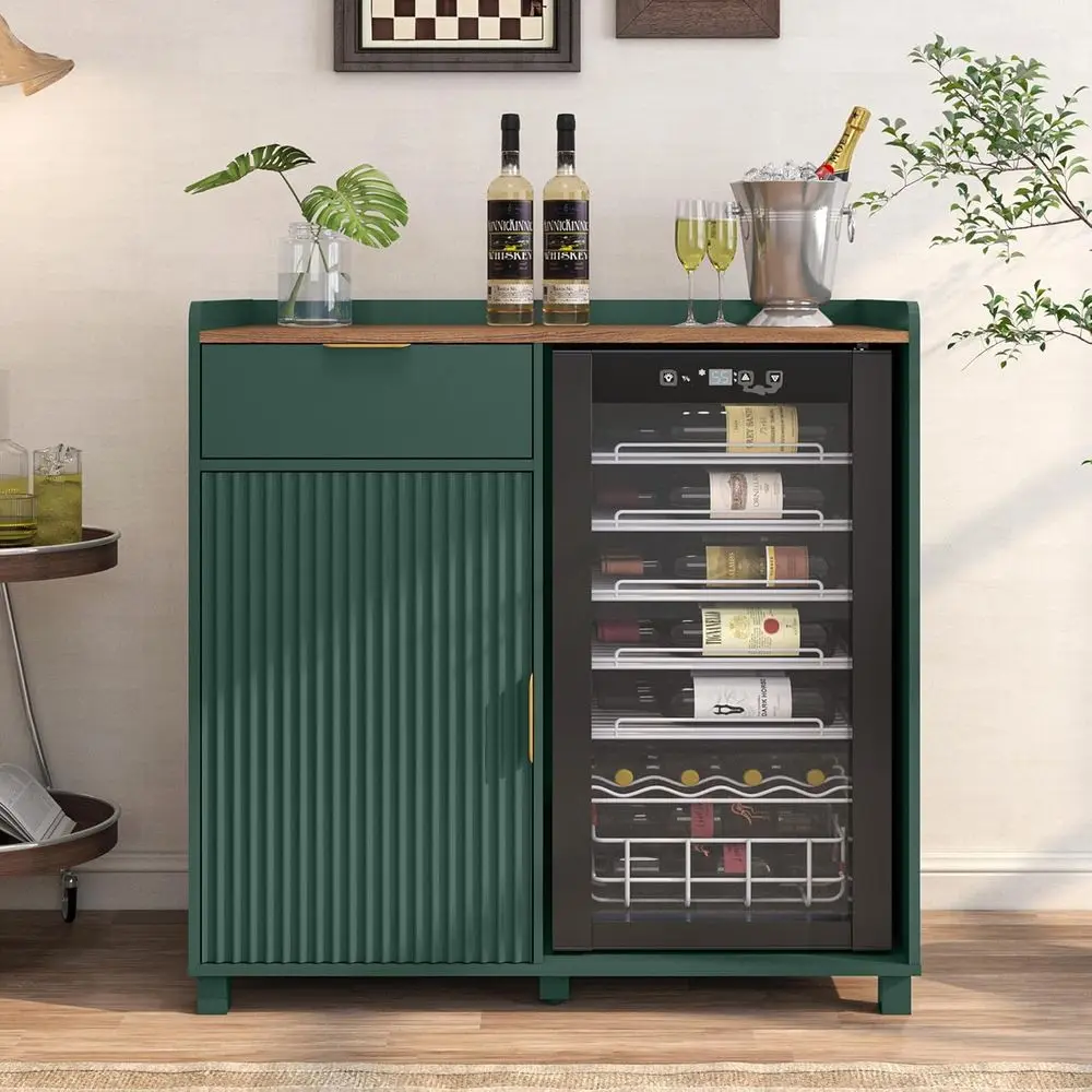 Ridged Door Bar Cabinet with Wine Storage, Compact Sideboard for Coffee and Dining Rooms, Suitable for Living and Kitchen Spaces
Ridged Door Bar Cabinet with Wine Storage, Compact Sideboard for Coffee and Dining Rooms, Suitable for Living and Kitchen Spaces