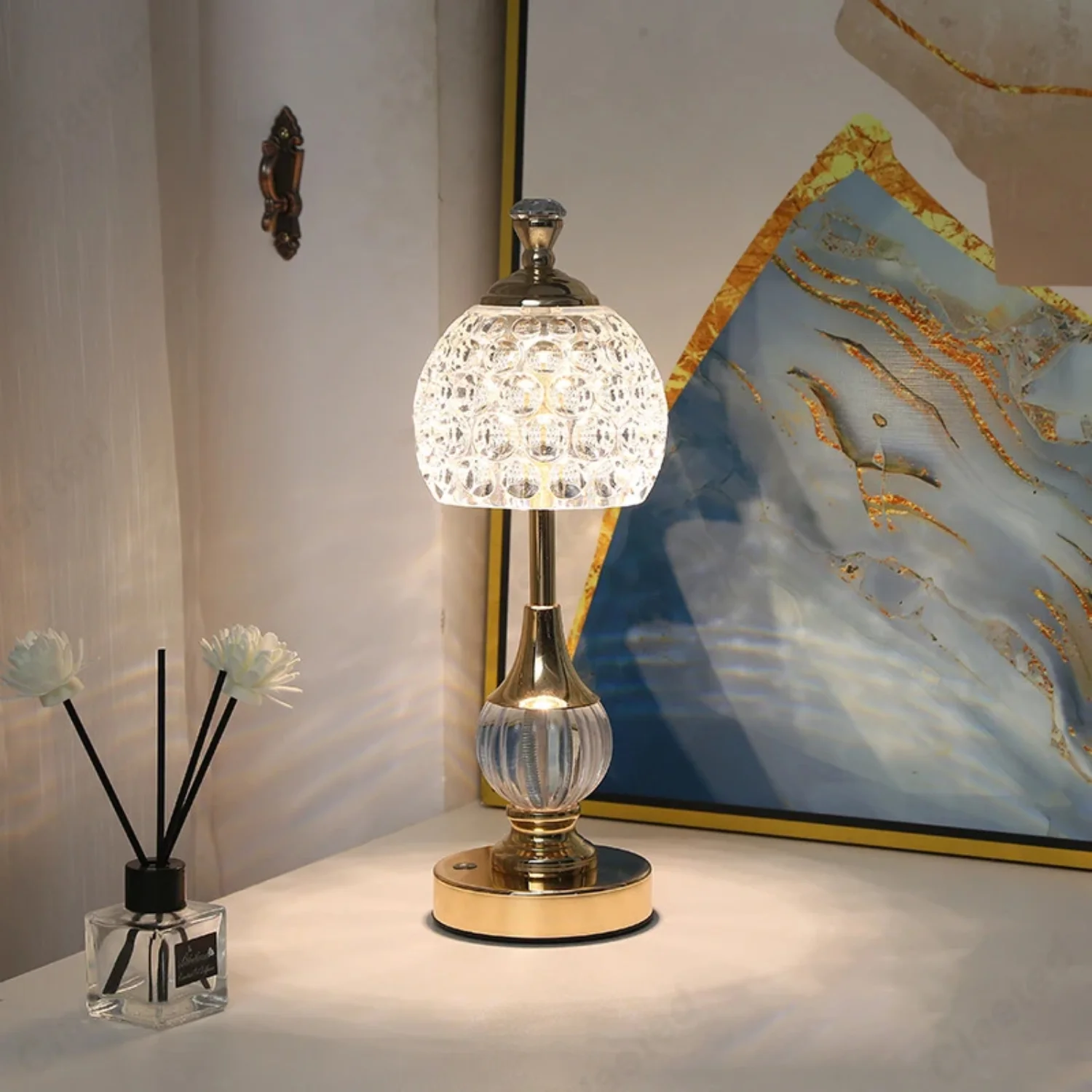 Metal Crystal Acrylic Table Lamp Bedroom Bedside Lamp Nordic Retro Decoration in Small Night Light
Metal Crystal Acrylic Table Lamp Bedroom Bedside Lamp Nordic Retro Decoration in Small Night Light