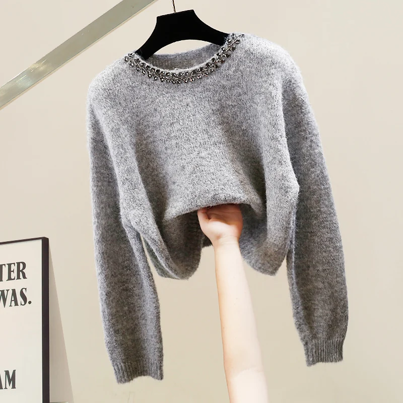 Модный плотный свитер с длинными рукавами и стразами, винтажный, свободного кроя, трендовый, для повседневной носки, с круглым вырезом
Модный плотный свитер с длинными рукавами и стразами, винтажный, свободного кроя, трендовый, для повседневной носки, с круглым вырезом