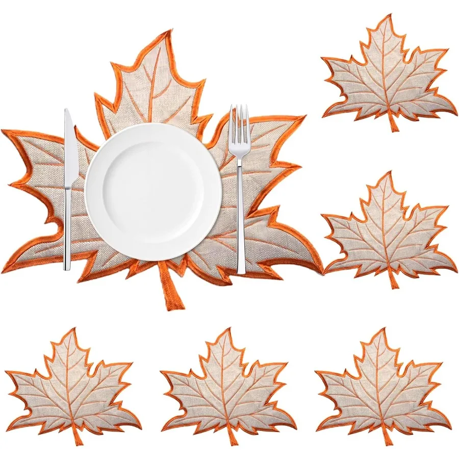 Orange Leaf Placemats Set of 6Thanksgiving Fall Leaves Placemats Havest Tablemats Home Decoration for Halloween Chrismas Party
Orange Leaf Placemats Set of 6Thanksgiving Fall Leaves Placemats Havest Tablemats Home Decoration for Halloween Chrismas Party