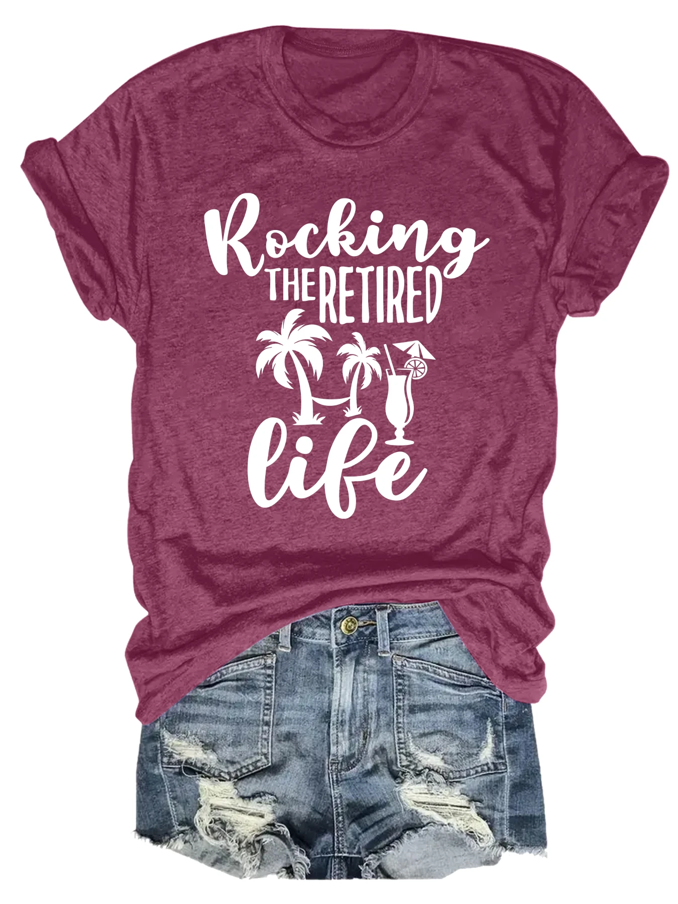 Plus size women's short sleeve T-shirt Rocking The Retired Life comfortable soft fabric summer outfit women's clothing
Plus size women's short sleeve T-shirt Rocking The Retired Life comfortable soft fabric summer outfit women's clothing