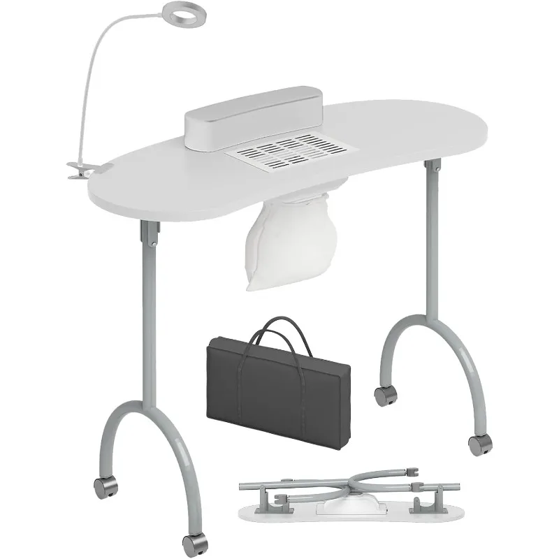 TABU Portable Manicure Nail Table, Foldable Manicure Table with Dust Collector Fan, LED Lamp, 4 Lockable Wheels (White)
TABU Portable Manicure Nail Table, Foldable Manicure Table with Dust Collector Fan, LED Lamp, 4 Lockable Wheels (White)