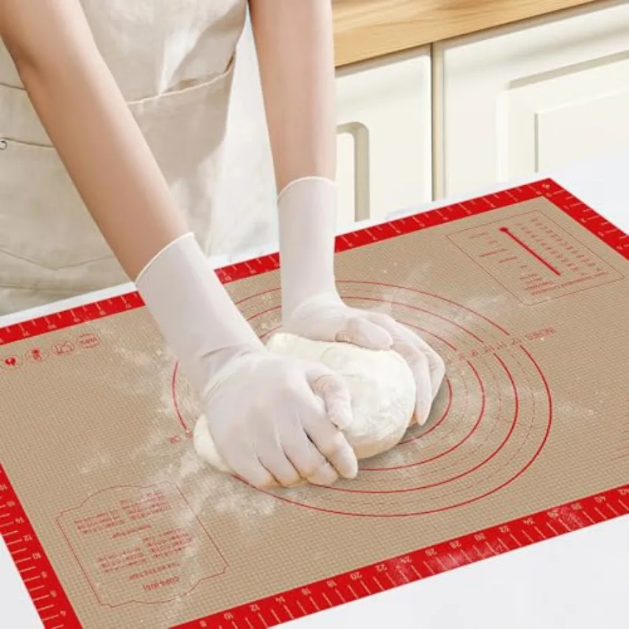 Silicone Pastry Mat 26"x16", 0.7mm Thick Non Slip Baking Mat with Measurements, Large Dough Rolling Mat for Pizza, Bread, Pie C
Silicone Pastry Mat 26"x16", 0.7mm Thick Non Slip Baking Mat with Measurements, Large Dough Rolling Mat for Pizza, Bread, Pie C