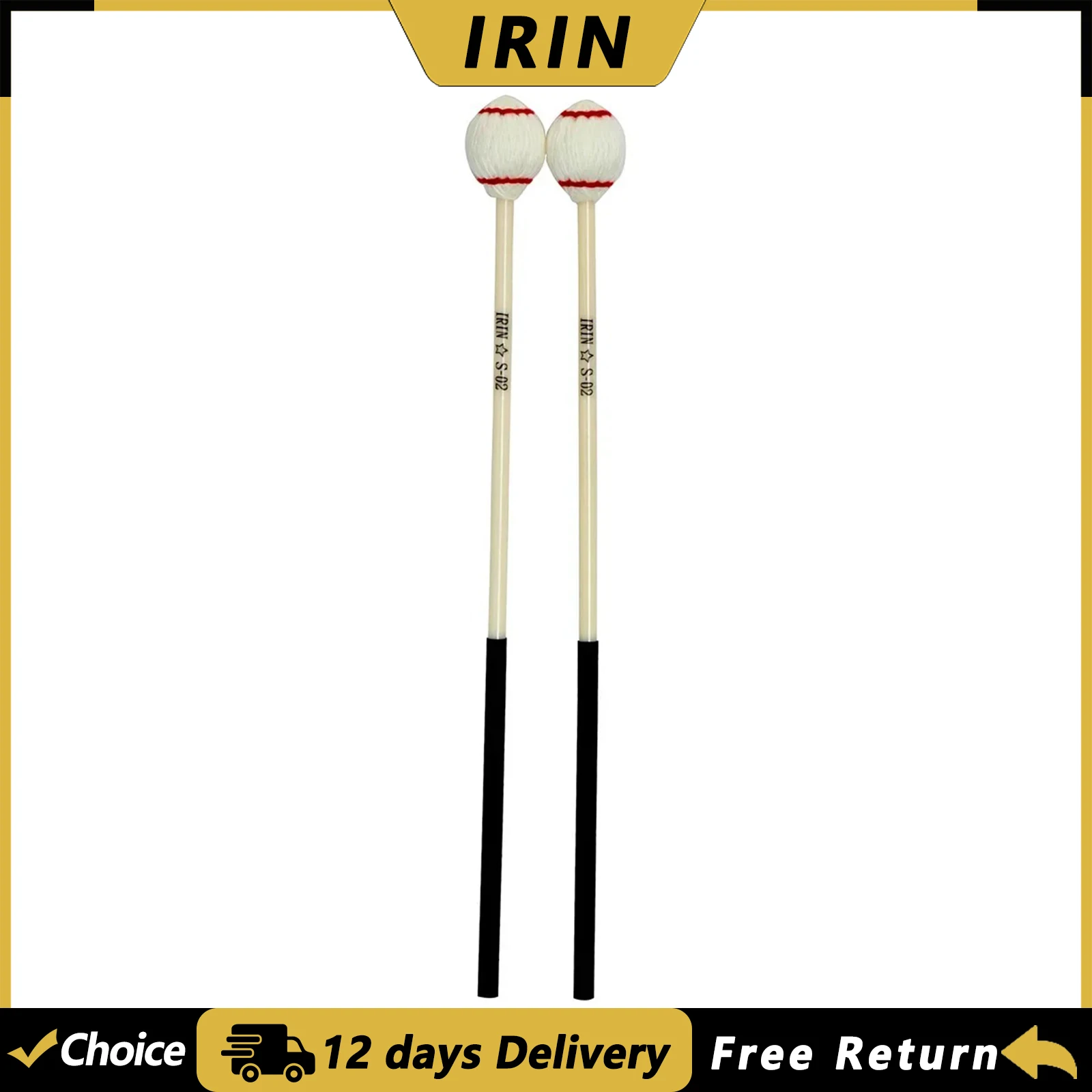 IRIN Marimba Drumsticks Hard Rubber Handle Marimba Sticks Mallets Xylophone Piano Hammer Percussion Instrument Accessories
IRIN Marimba Drumsticks Hard Rubber Handle Marimba Sticks Mallets Xylophone Piano Hammer Percussion Instrument Accessories