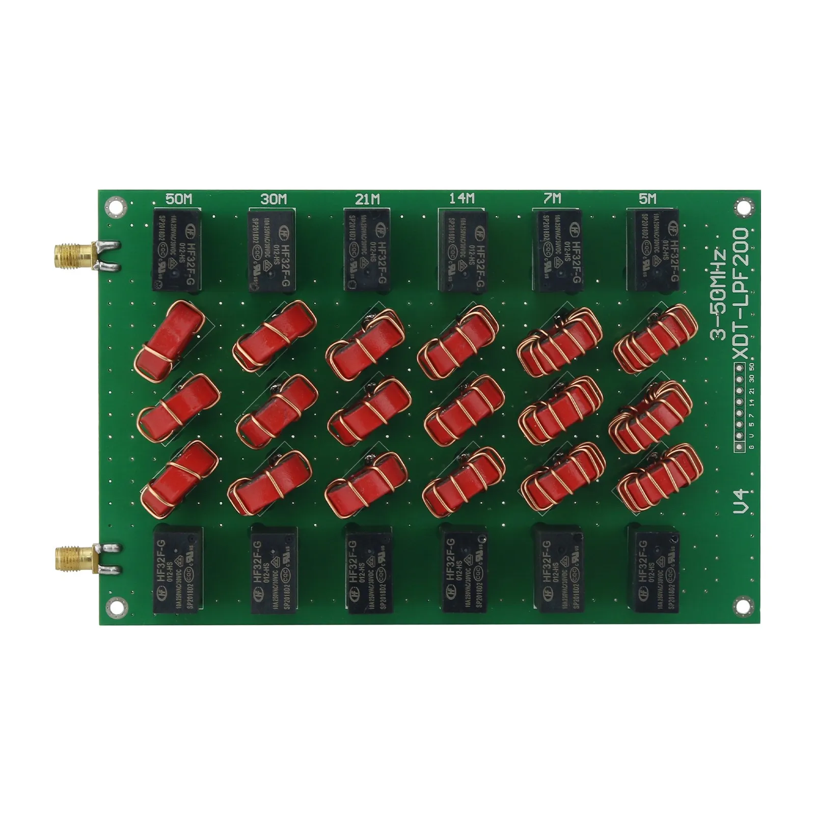 3-50MHz XDT-LPF200V4 Low Pass Filter Supports 6m 10m 15m 20m 40m & 80m Bands for Shortwave Radios
3-50MHz XDT-LPF200V4 Low Pass Filter Supports 6m 10m 15m 20m 40m & 80m Bands for Shortwave Radios