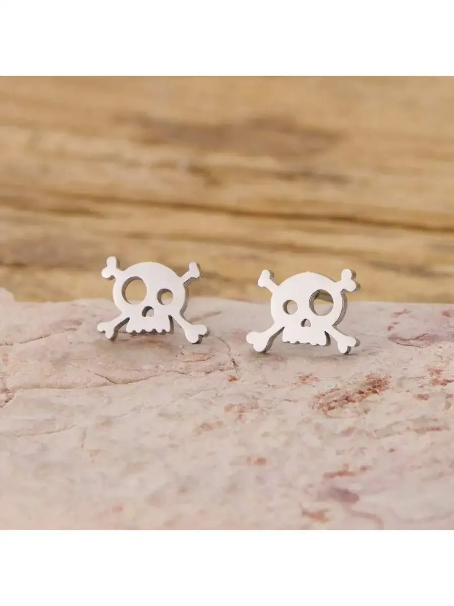 Punk Skull Stud Earrings For Adults Stainless Steel Fashion Jewelry
Punk Skull Stud Earrings For Adults Stainless Steel Fashion Jewelry