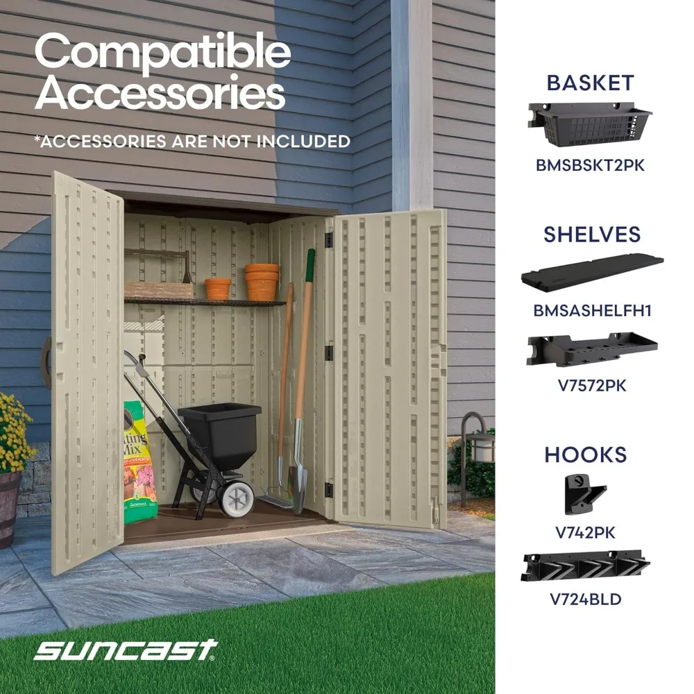 Outdoor Storage Shed, Water Resistant Resin Vertical Outdoor Storage Cabinet, Customized
Outdoor Storage Shed, Water Resistant Resin Vertical Outdoor Storage Cabinet, Customized