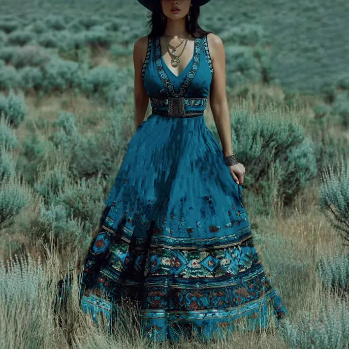 Retro Bohemian Ethnic Print Dress Dresses Spring Summer Vacation Floral Maxi Dress
Retro Bohemian Ethnic Print Dress Dresses Spring Summer Vacation Floral Maxi Dress