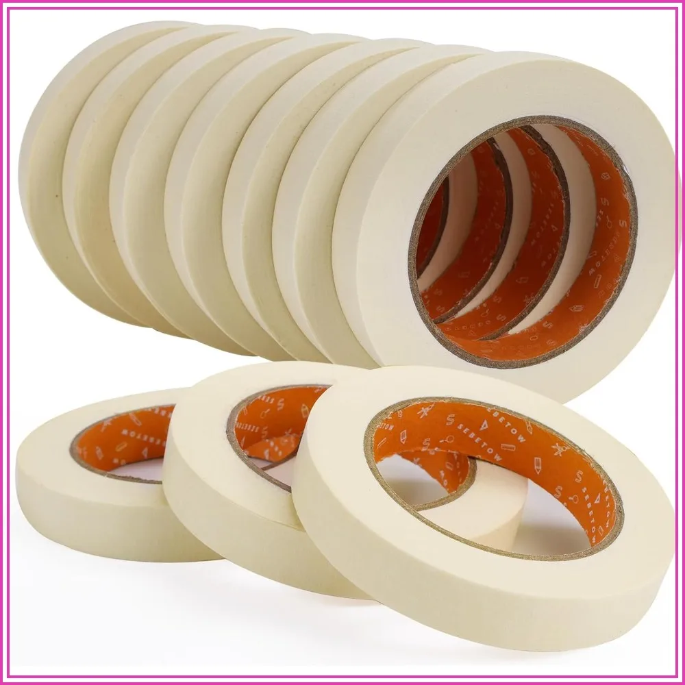 10 Packs 0.75 Inch x 55 Yards Masking Tape - White Beige, General Purpose for Craft, Art, Office, School
10 Packs 0.75 Inch x 55 Yards Masking Tape - White Beige, General Purpose for Craft, Art, Office, School
