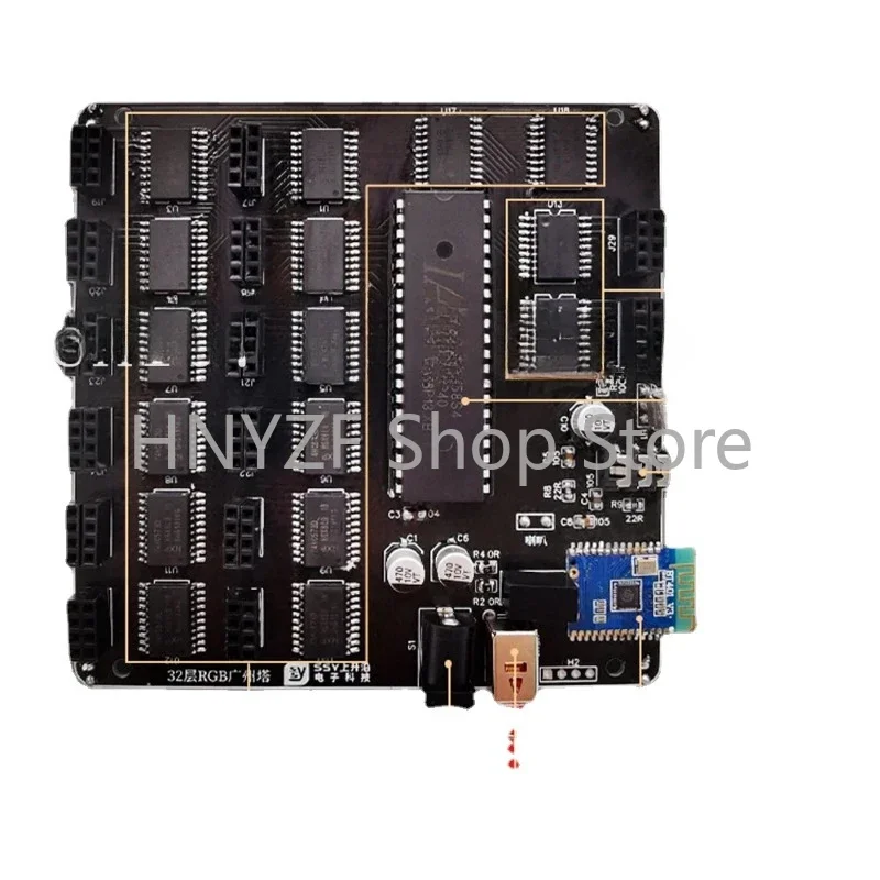 DIY Electronic Welding Kit, 32 Layer RGB Cube Light, Guangzhou Tower, Microcontroller, Bluetooth Music Application Control
DIY Electronic Welding Kit, 32 Layer RGB Cube Light, Guangzhou Tower, Microcontroller, Bluetooth Music Application Control