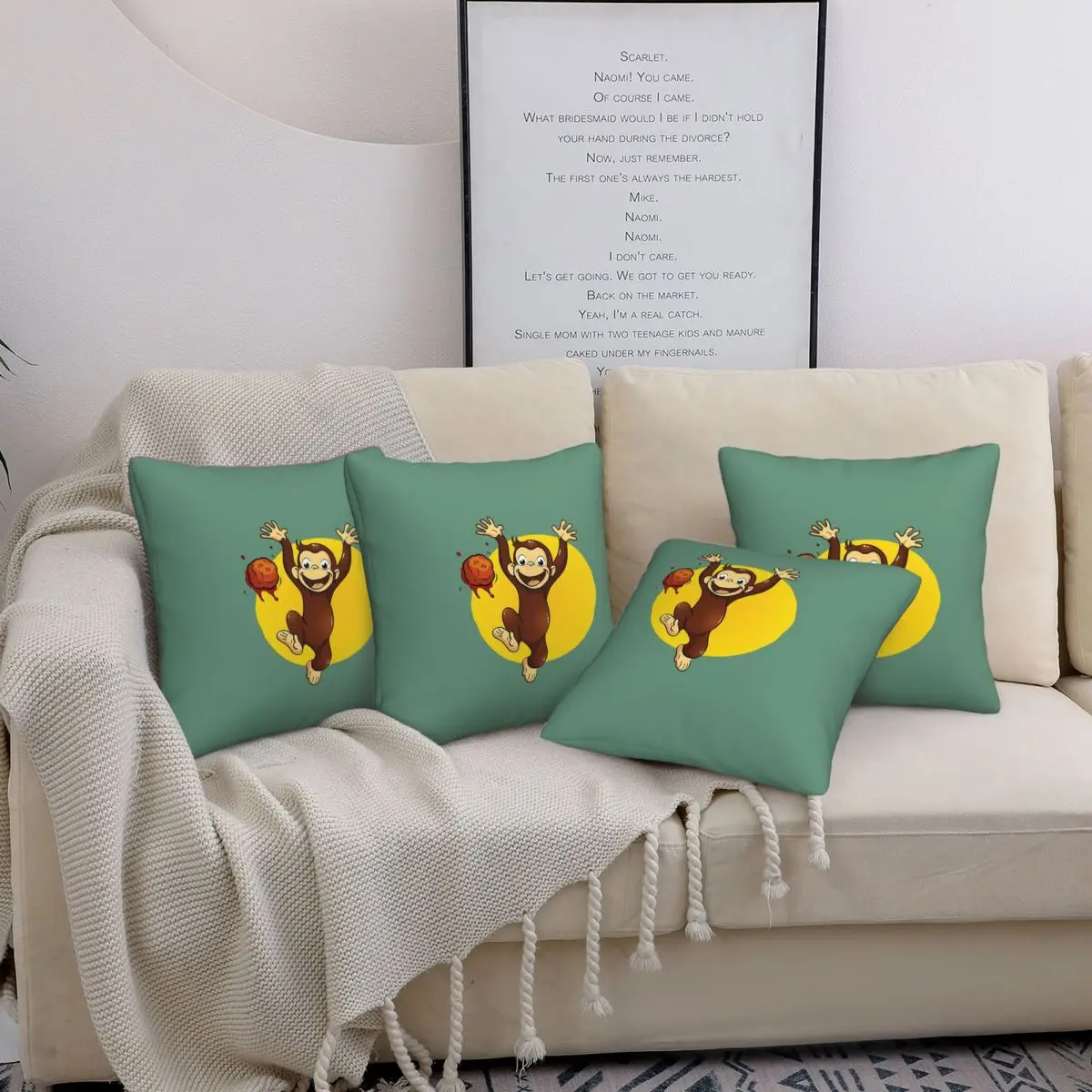Curious George Monkey Happynes 4pcs Square Pillowcase Cushion CoverPillow Case Throw Pillow Cover for Home Sofa Living Room
Curious George Monkey Happynes 4pcs Square Pillowcase Cushion CoverPillow Case Throw Pillow Cover for Home Sofa Living Room