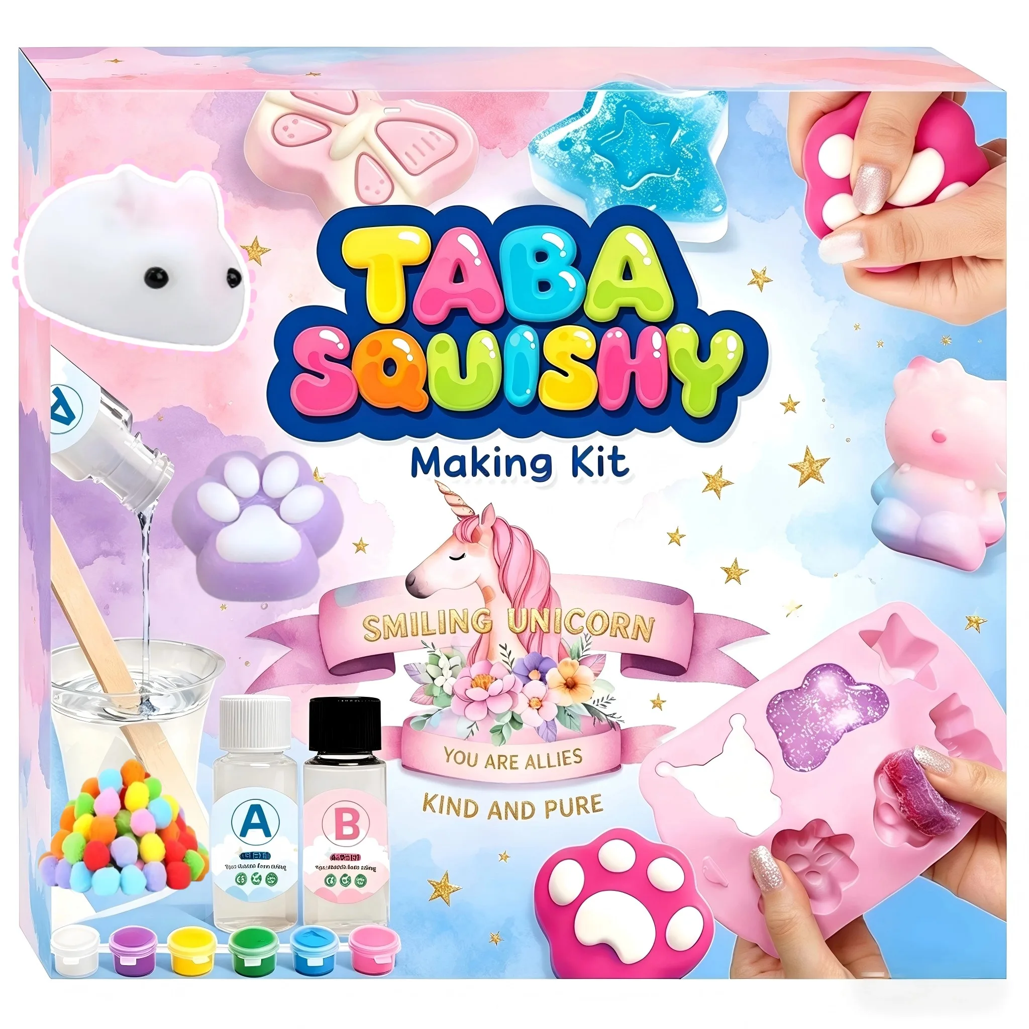 DIY Taba Squishy Making Kits Liquid Silicone for Squishy Maker with Cat's Paw Rabbit Molds Craft Materials Sets for Kids Gifts
DIY Taba Squishy Making Kits Liquid Silicone for Squishy Maker with Cat's Paw Rabbit Molds Craft Materials Sets for Kids Gifts