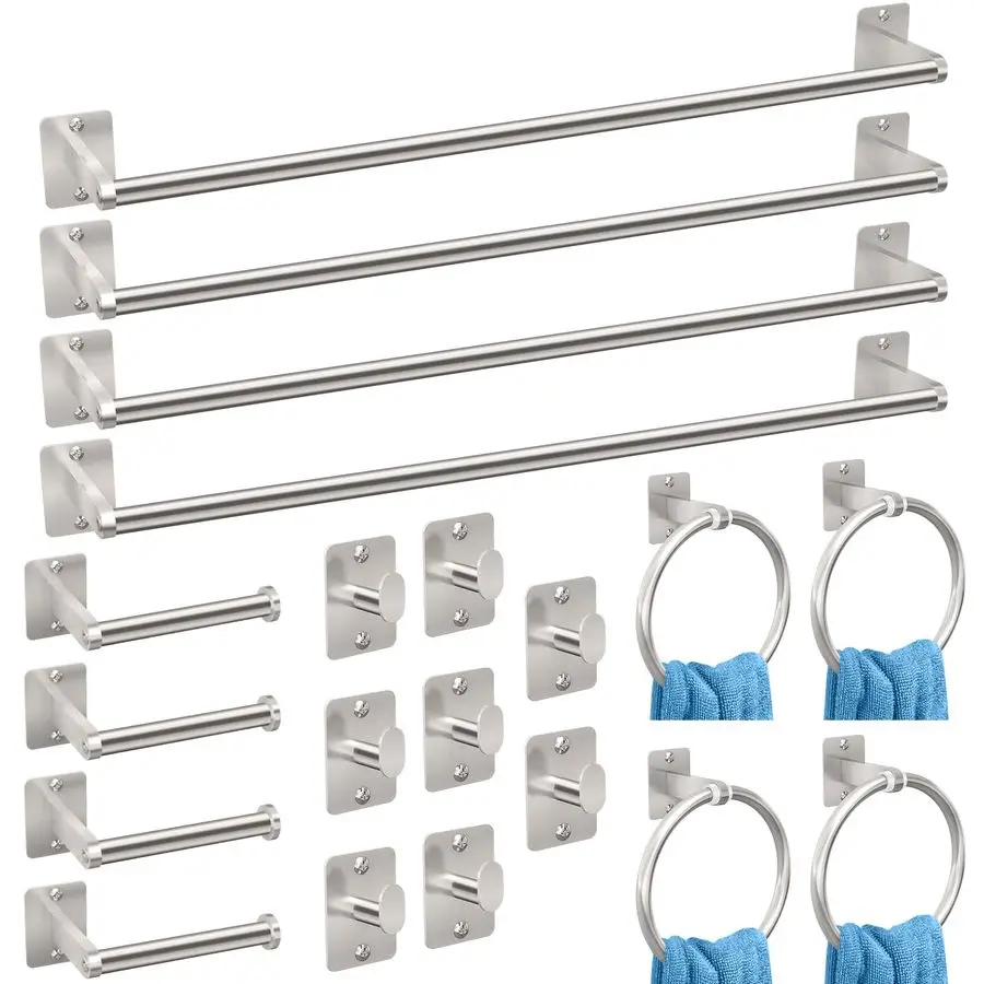 Набор аксессуаров для ванной комнаты, набор фурнитуры для ванной комнаты из матового никеля, 24-дюймовый вешалка для полотенец, вешалка для полотенец для ванной комнаты, халат H
Набор аксессуаров для ванной комнаты, набор фурнитуры для ванной комнаты из матового никеля, 24-дюймовый вешалка для полотенец, вешалка для полотенец для ванной комнаты, халат H