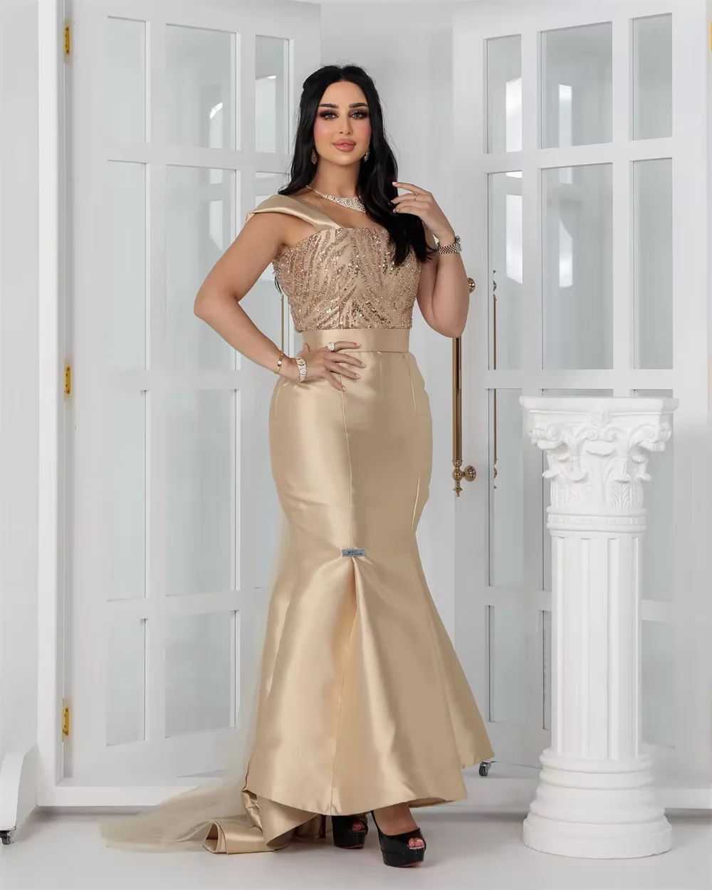 Floor Length Tank Sleeveless Formal Evening Gowns Fashion Retro Square Collar Mermaid Sequin Prom Dresses Customized
Floor Length Tank Sleeveless Formal Evening Gowns Fashion Retro Square Collar Mermaid Sequin Prom Dresses Customized