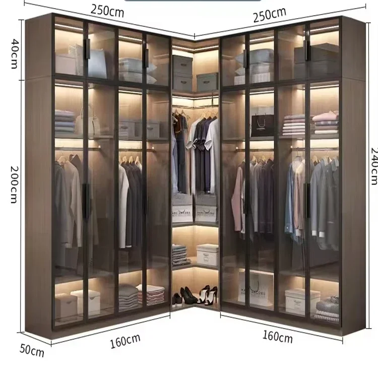 Factory Supply Classic Luxury Walk-In Closets Custom Bedroom Walk-In Glass Door Wardrobe Design
Factory Supply Classic Luxury Walk-In Closets Custom Bedroom Walk-In Glass Door Wardrobe Design
