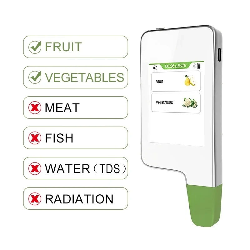 Greentest 1-6 Food Safety Detector Nitrate Tester Fruit Vegetable Meat Health Radiation Water Quality TDS Detection
Greentest 1-6 Food Safety Detector Nitrate Tester Fruit Vegetable Meat Health Radiation Water Quality TDS Detection
