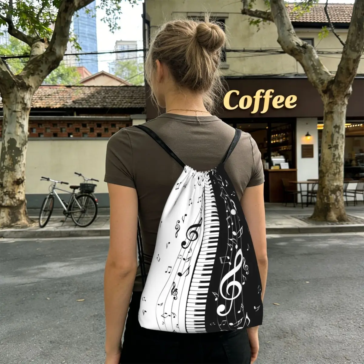 Piano Key Musical Note Pattern Backpacks Portable Drawstring Bags Storage Bag Book Bags for Man Woman School
Piano Key Musical Note Pattern Backpacks Portable Drawstring Bags Storage Bag Book Bags for Man Woman School