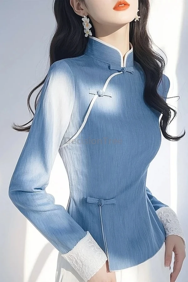 2026 new chinese style stand collar long sleeved shirt vintage disc buckle improved women's qipao top elegant versatile blouse
2026 new chinese style stand collar long sleeved shirt vintage disc buckle improved women's qipao top elegant versatile blouse