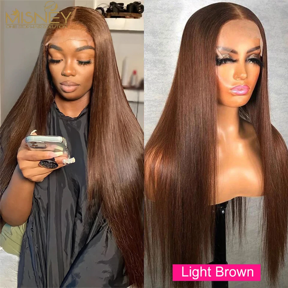Straight Chocolate Brown 13x4 Lace Front Wig HD Transparent 13x6 Lace Frontal Wig Pre Plucked Colored Human Hair Wigs For Women
Straight Chocolate Brown 13x4 Lace Front Wig HD Transparent 13x6 Lace Frontal Wig Pre Plucked Colored Human Hair Wigs For Women