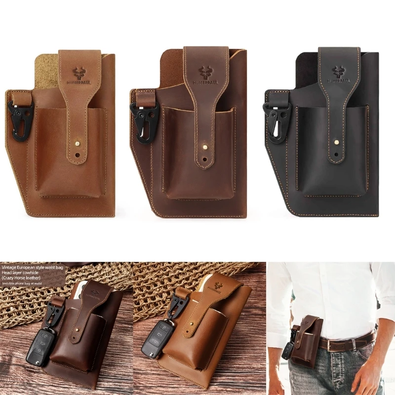 Men Vintage PU Leather Phone Pouch Belt Hip Bag Male Casual Outdoor Hiking Camping Sports Waist Bag Fanny Pack with Keychain
Men Vintage PU Leather Phone Pouch Belt Hip Bag Male Casual Outdoor Hiking Camping Sports Waist Bag Fanny Pack with Keychain