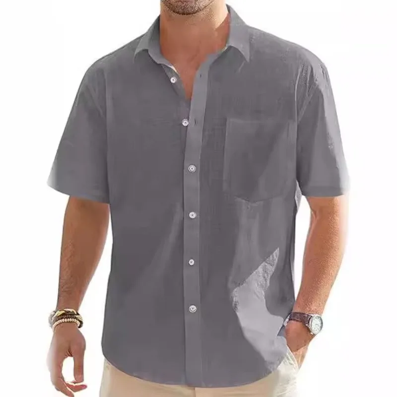 2024 Men's Summer Cotton Linen Short Sleeved Cardigan Casual Button Beach Vacation Loose Shirt
2024 Men's Summer Cotton Linen Short Sleeved Cardigan Casual Button Beach Vacation Loose Shirt