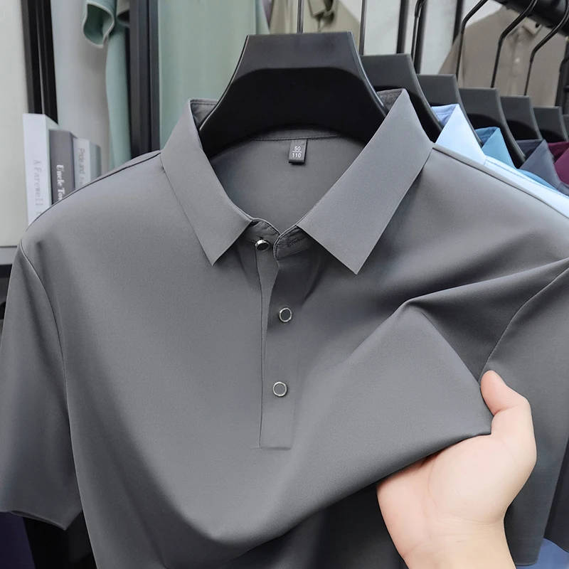 TFETTERS Men's Summer Ice Silk Polo Shirt 2026 Breathable Seamless Lapel Collar Short Sleeve Business Office Top
TFETTERS Men's Summer Ice Silk Polo Shirt 2026 Breathable Seamless Lapel Collar Short Sleeve Business Office Top