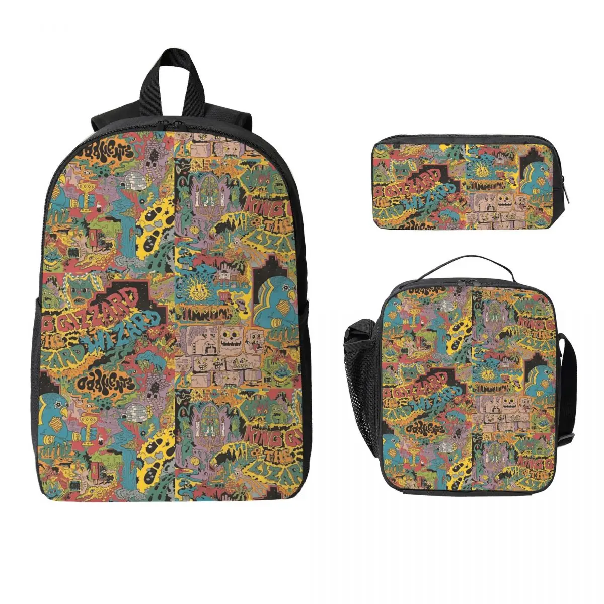 King Gizzard And The Lizard Wizard Backpack BookBag School Bag Computer Shoulder Bags 3ps Insulated Lunch Bag Pencil Case
King Gizzard And The Lizard Wizard Backpack BookBag School Bag Computer Shoulder Bags 3ps Insulated Lunch Bag Pencil Case